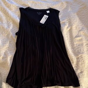 Chico's Elegant Black Pleated Sleeveless Blouse
